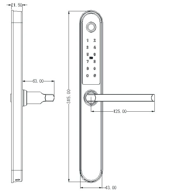 Ldsrfid RFID Aluminum Lock Dimensions
