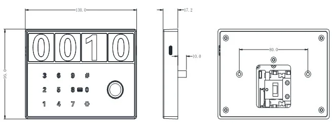 ZW183 Fingerprint Keypad Black Sauna Fingerprint Lock