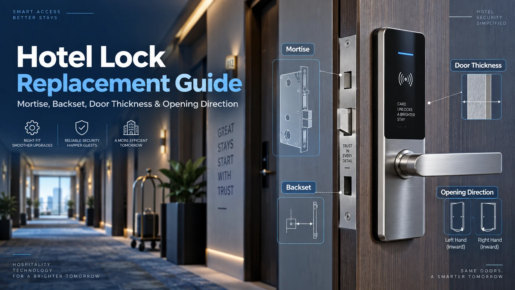 Hotel Lock Replacement Guide: Mortise, Backset & Door Thickness
